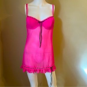 Victoria’s Secret neon pink slip lingerie dress size 36b 34C 38A